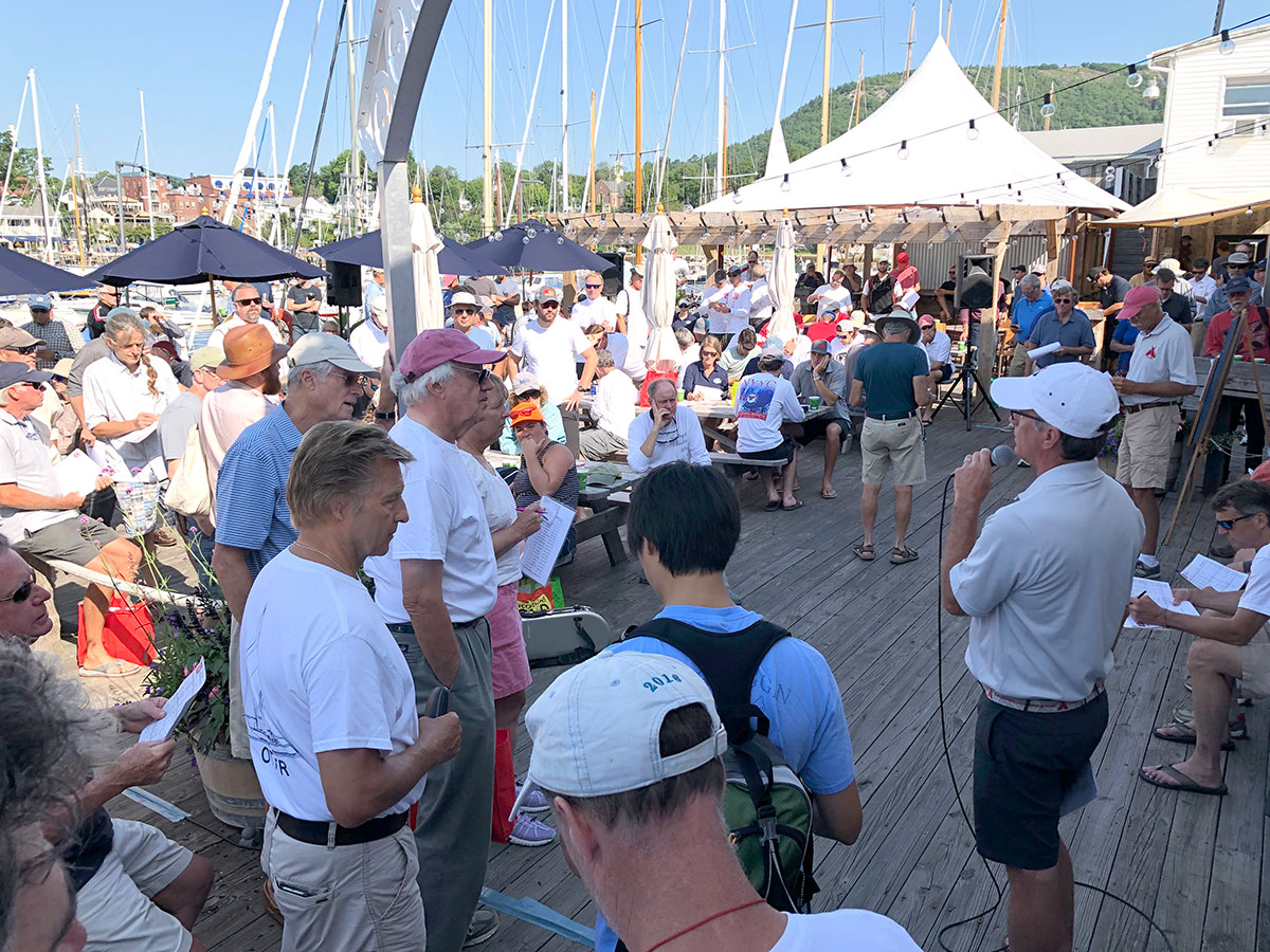 A photo of people crowded on the deck at the Camden Classic Cup 2019